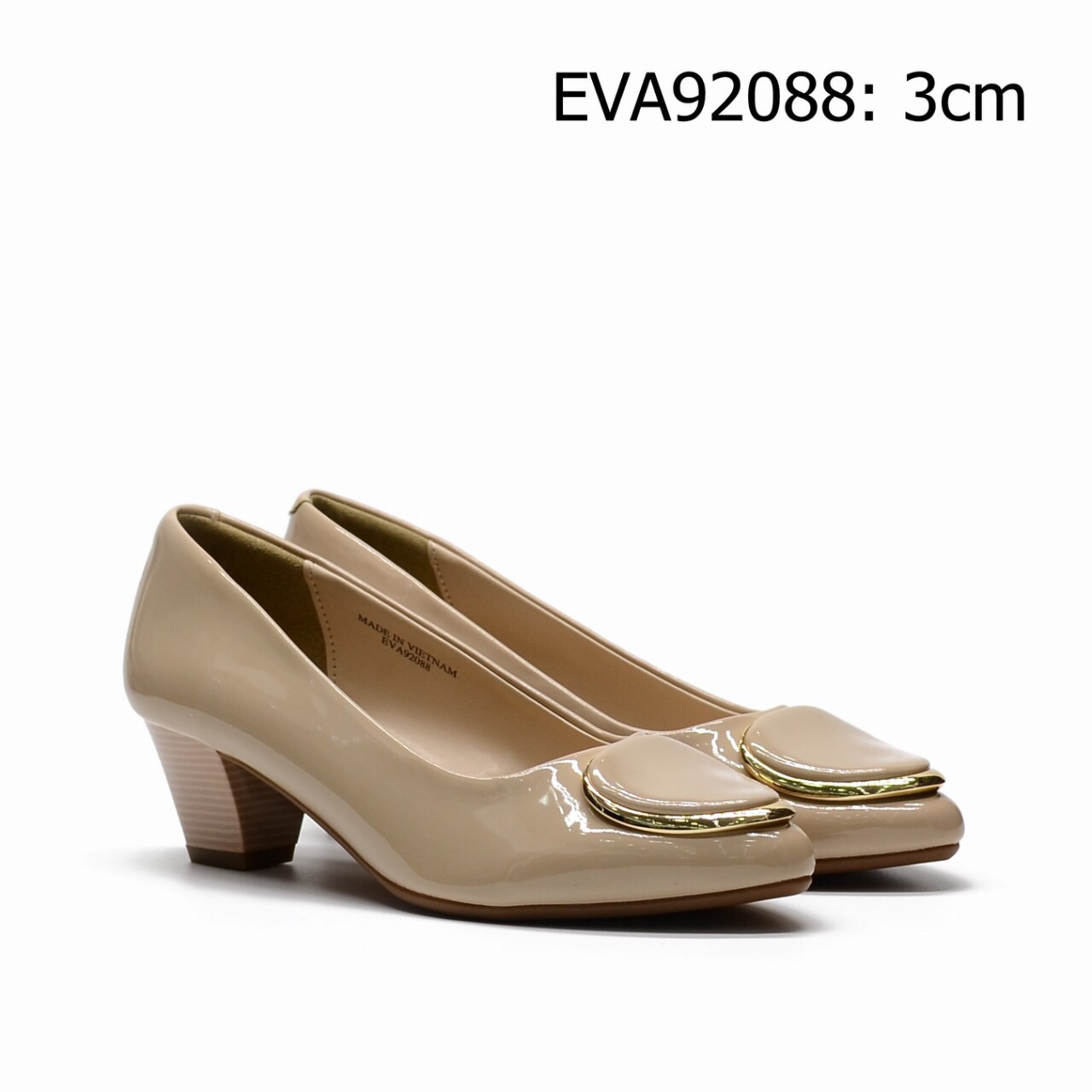 Giày công sở EVA92088 thiết kế da bóng trẻ trung kết hợp nơ kim loại nổi bật, sang trọng